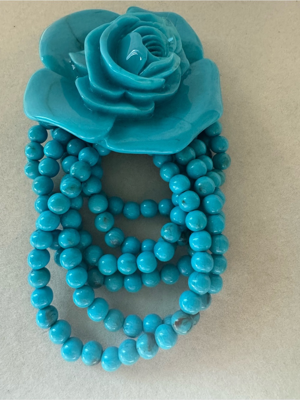 NWOT Seqion Turquoise Floral Multi-Strand Beaded Bracelet